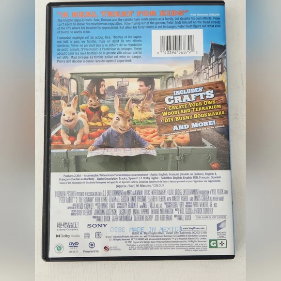 Peter Rabbit I & II Movie Collection Blu-Ray & DVD Set - Picture 8 of 9